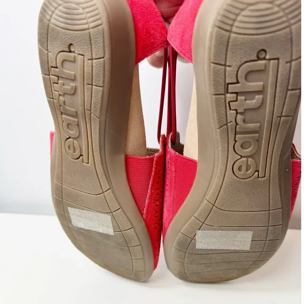 Earth Alder Abra Ginger Suede Slip On Sandals Spicy Red Open Toe Womens Size 7.5 - Picture 7 of 7
